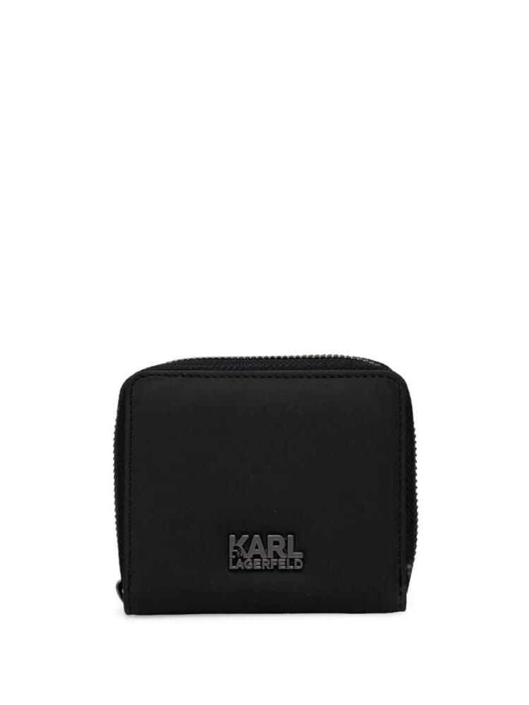 Karl Lagerfeld logo-plaque zip-around wallet - Black Cover