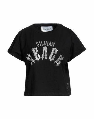 Silvian Heach Woman T-shirt Black Cotton Cover