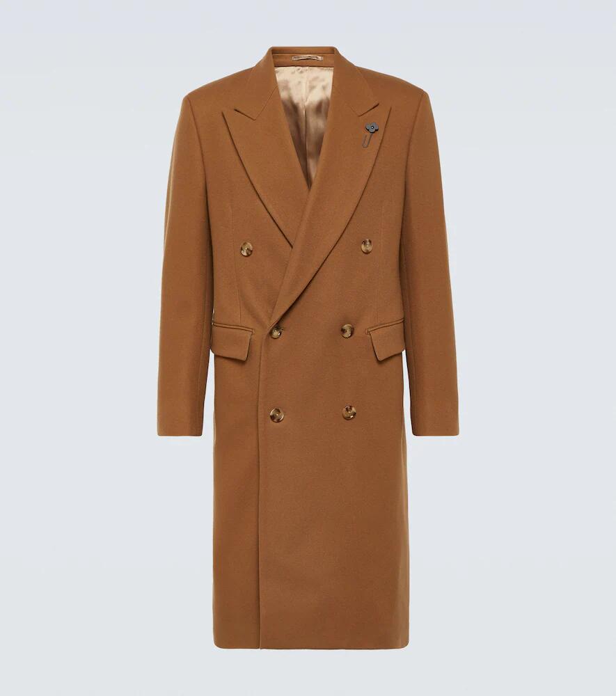 Lardini Double-breasted wool-blend overcoat Cover