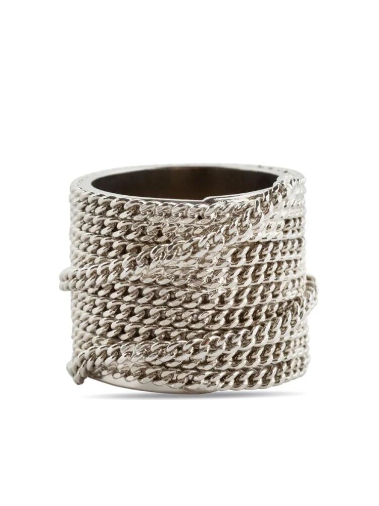 DRIES VAN NOTEN stacked cable-link ring - Silver Cover