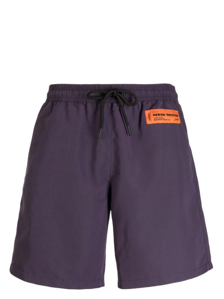 Heron Preston logo swim shorts - Purple Cover