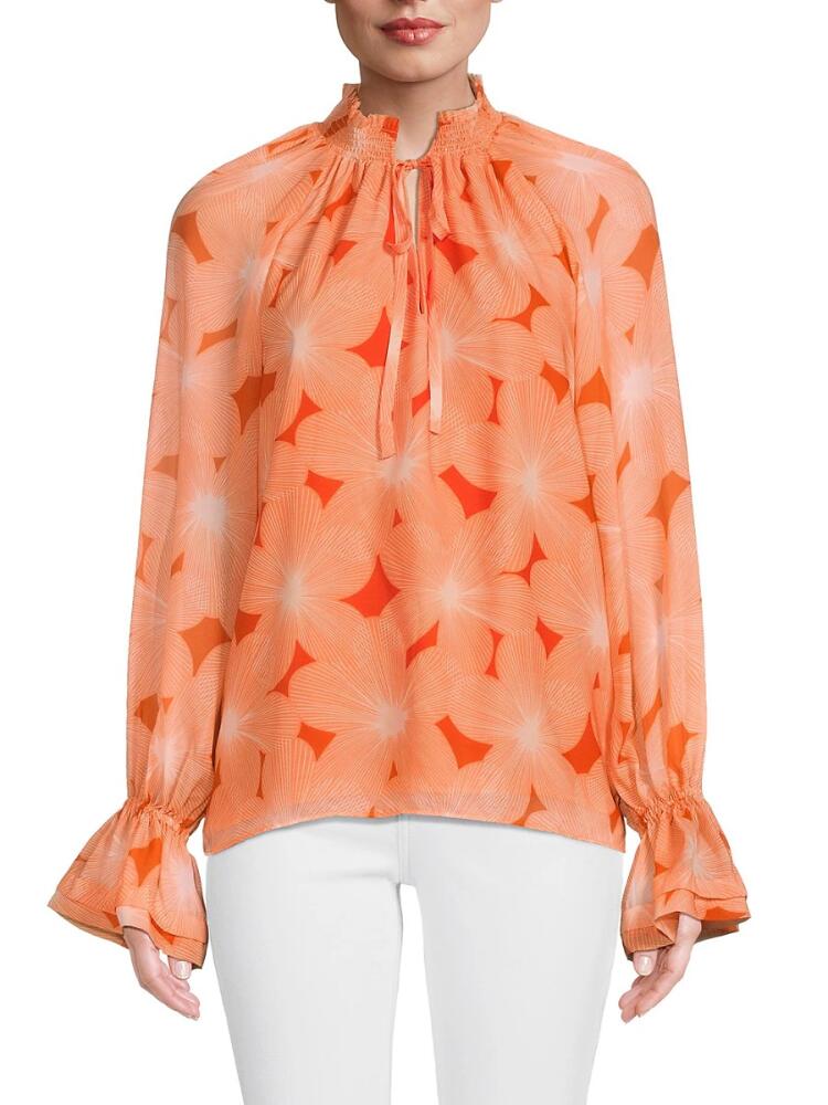 Ramy Brook Women's Clarke Floral Blouse - Peach Cover