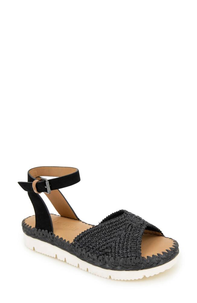 GENTLE SOULS BY KENNETH COLE Lucille Raffia Platform Sandal in Black Raffia Cover