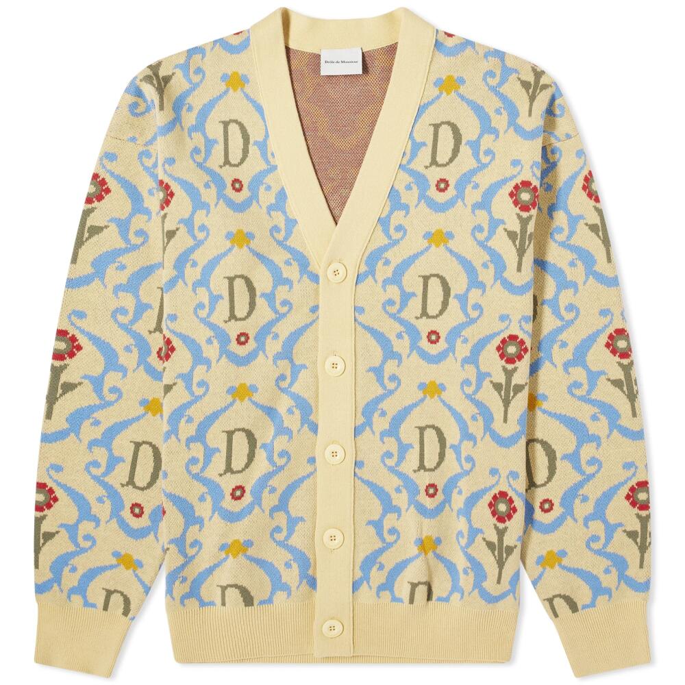 Drole de Monsieur Men's Drôle de Monsieur Intarsia Ornaments Cardigan in Yellow Cover