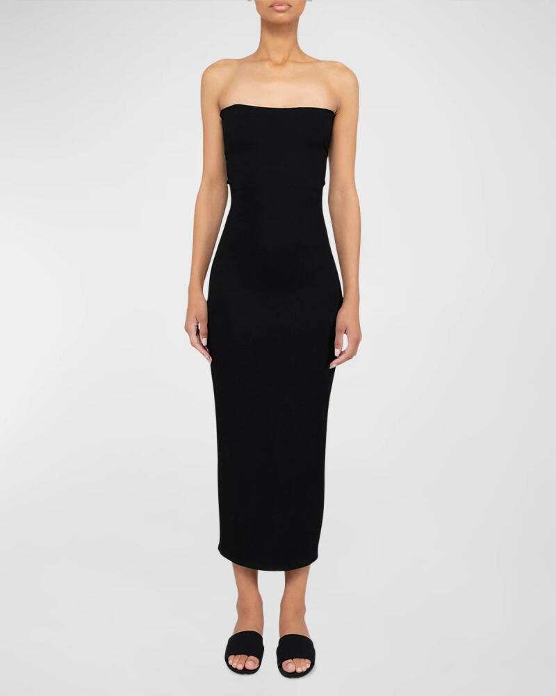 LESET Rio Bandeau Back-Slit Midi Dress Cover