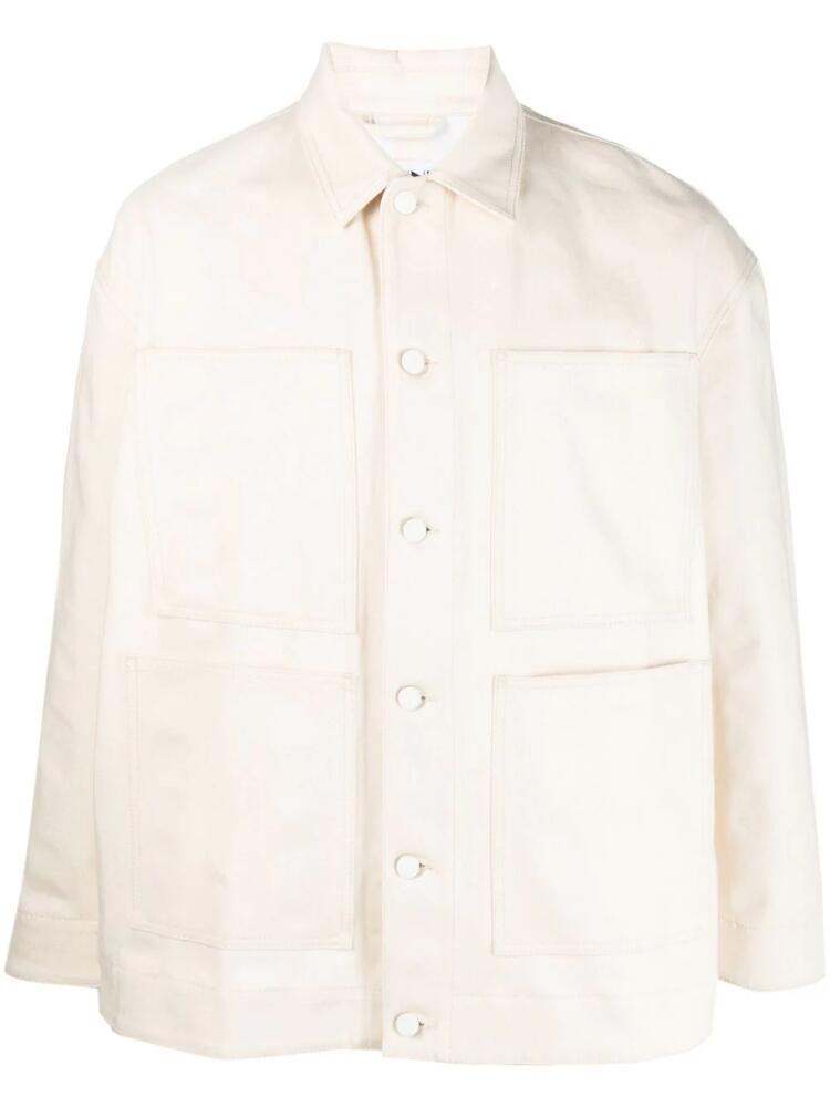 Sunnei longsleeved cotton shirt jacket - Neutrals Cover