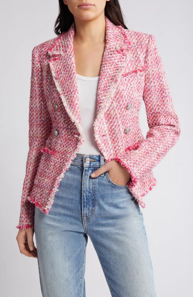 LoveShackFancy Duvel Tweed Jacket in Bonbon Pink Cover