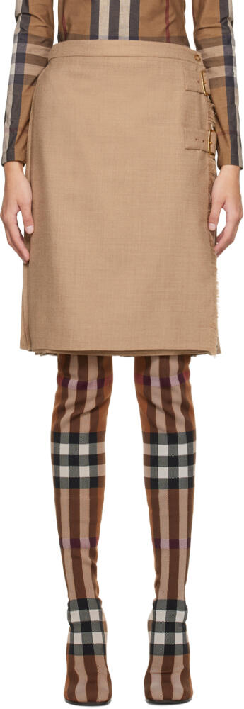 Burberry Brown Pleated Midi Skirt Cover