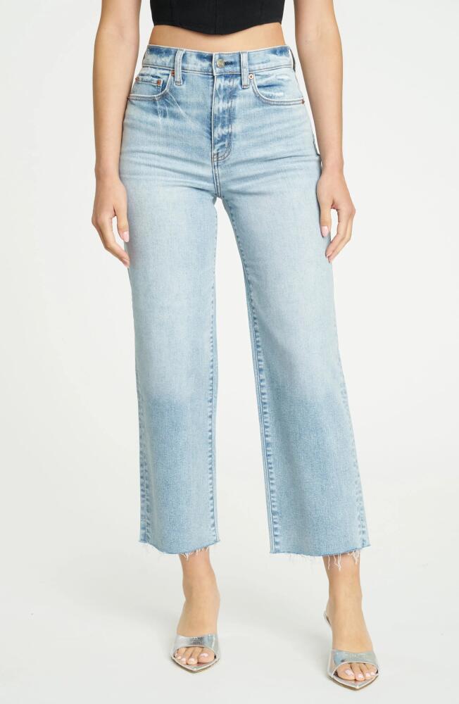 DAZE Pleaser High Waist Raw Hem Crop Jeans in Miracle Cover