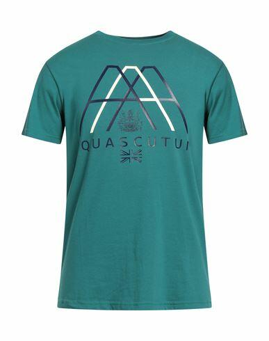 Aquascutum Man T-shirt Deep jade Cotton, Elastane Cover