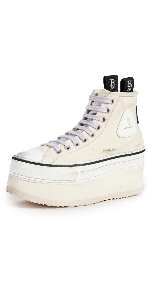 R13 Platform High Top Sneakers Ecru Cover