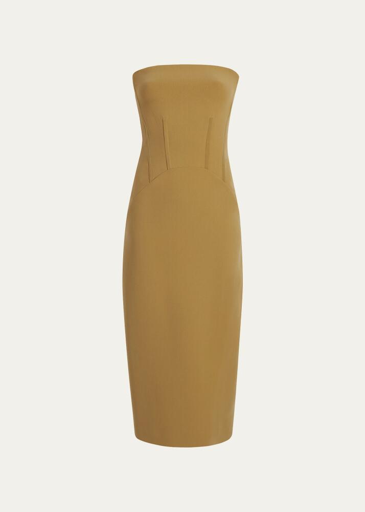 Another Tomorrow Doppio Structured Wool Midi Dress Cover