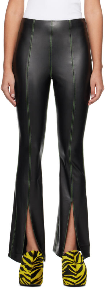 SIMONMILLER Black Iver Faux-Leather Trousers Cover