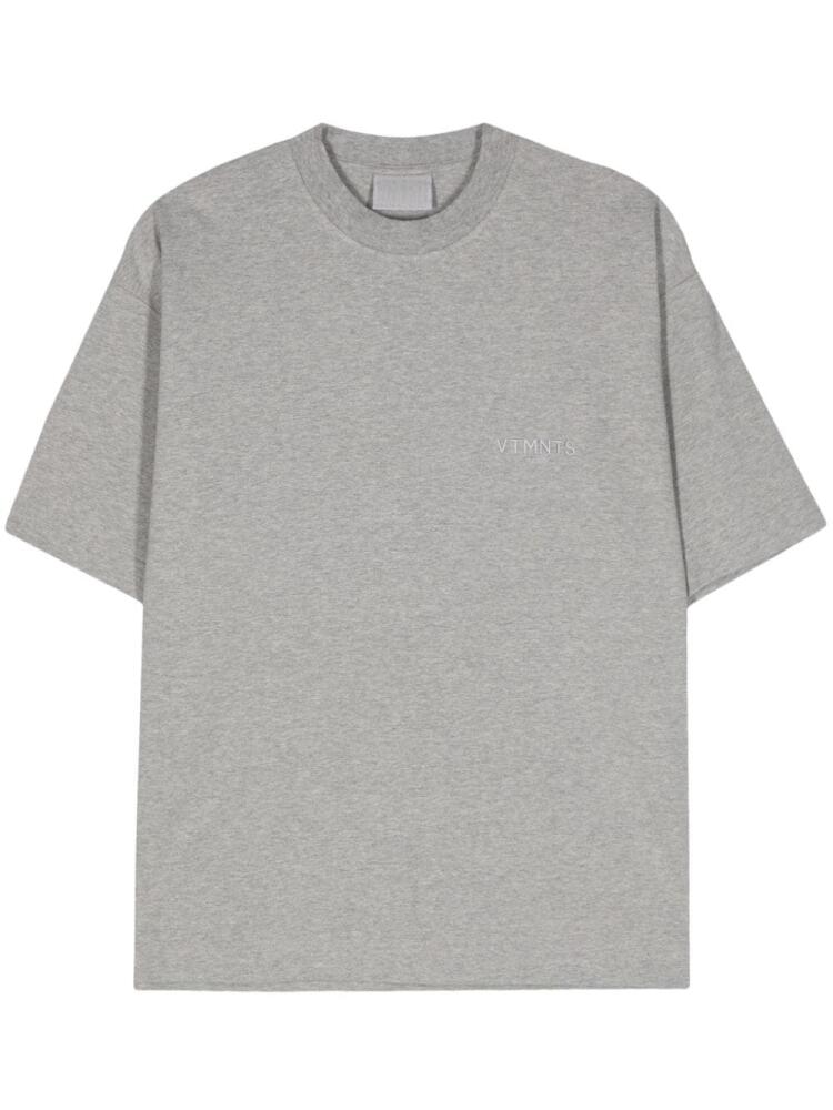 VTMNTS logo-embroidered cotton t-shirt - Grey Cover