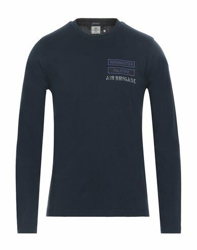 Aeronautica Militare Man T-shirt Midnight blue Cotton Cover