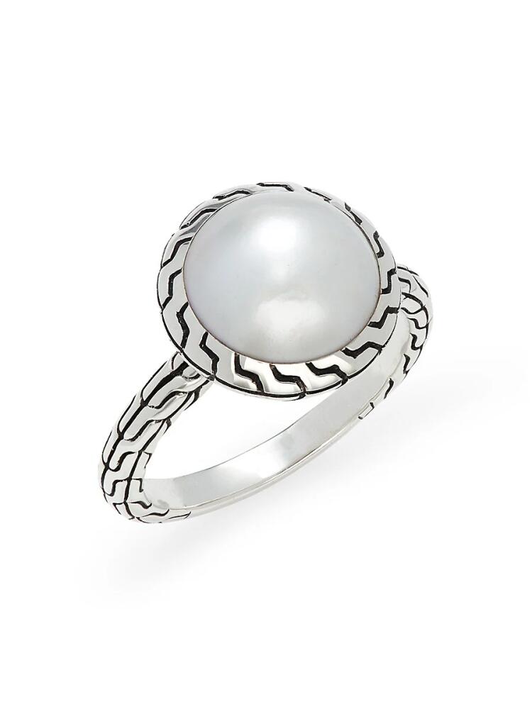 John Hardy Women's Classic Chain Sterling Silver & 11.5-12MM Freshwater Pearl Ring Cover