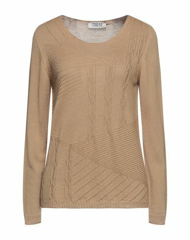 Tsd12 Woman Sweater Camel Merino Wool, Acrylic Cover