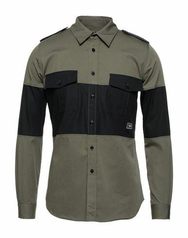 Gaëlle Paris Man Shirt Military green Cotton Cover