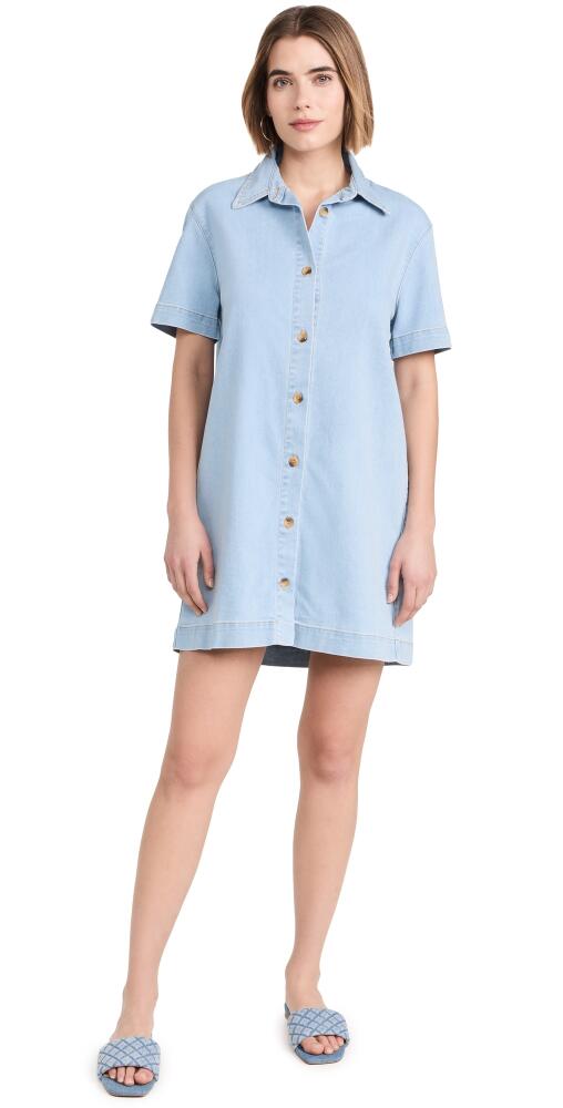 Enza Costa Soft Denim Shirt Dress Washed Blue Cover