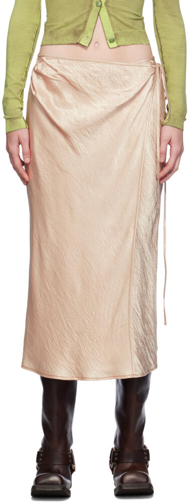 Acne Studios Beige Wrap Midi Skirt Cover