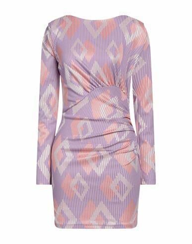 Haveone Woman Mini dress Lilac Polyester, Viscose, Elastic fibres Cover