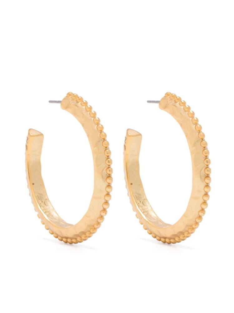 Patrizia Pepe hammered-finish hoop earrings - Gold Cover