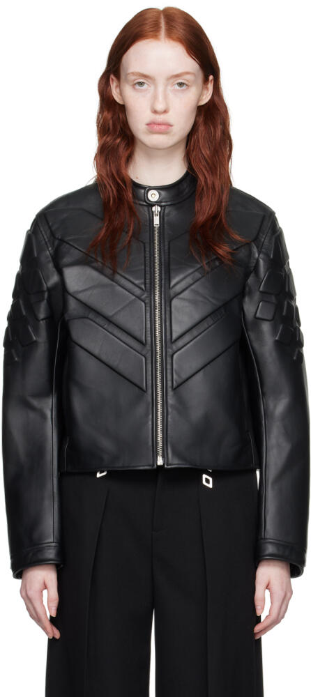 Dion Lee Black Reptile Leather Jacket Cover