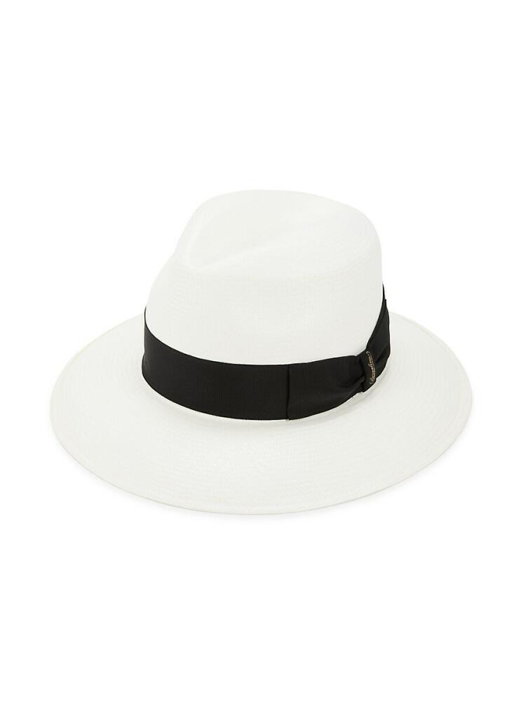 Borsalino Men's Amedeo Bow Panama Hat - White Black Cover