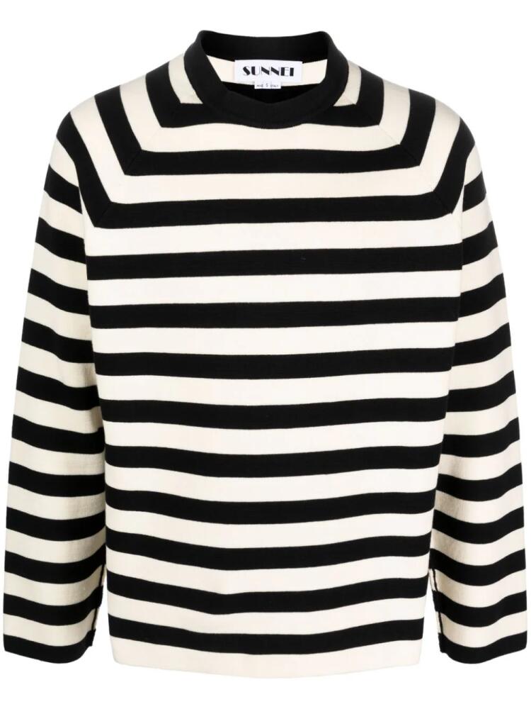 Sunnei striped cotton sweatshirt - Blue Cover