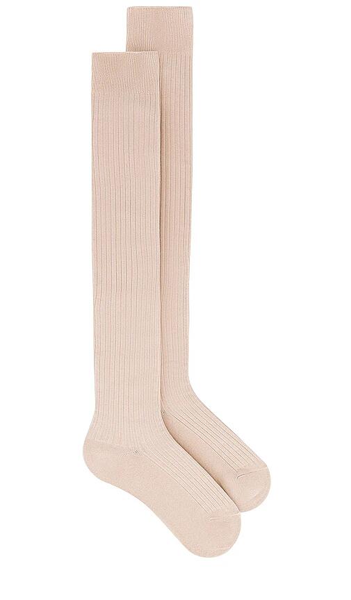 Free People Viola Over The Knee Socks in Beige Cover