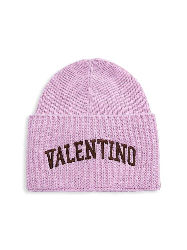 Valentino Garavani Men's Logo Embroidered Beanie - Glicine Cover