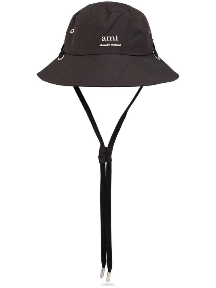 AMI Paris logo-plaque bucket hat - Black Cover