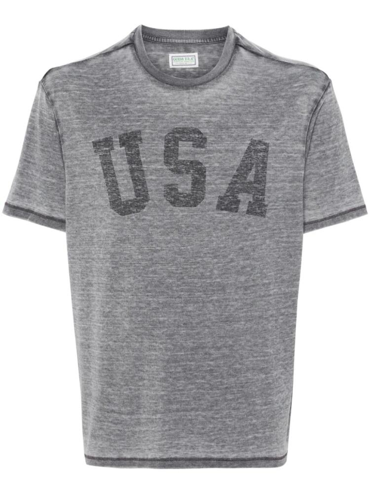 GUESS USA slogan-print T-shirt - Grey Cover