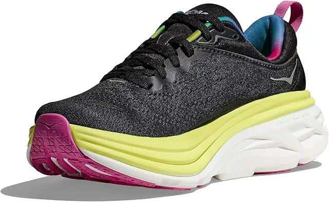 Hoka Women's Bondi 8 (Black/Citrus Glow) Women's Shoes Cover