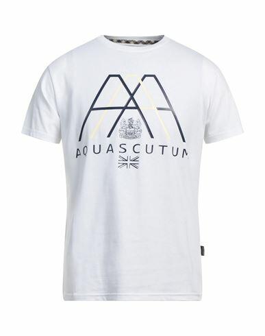 Aquascutum Man T-shirt White Cotton, Elastane Cover