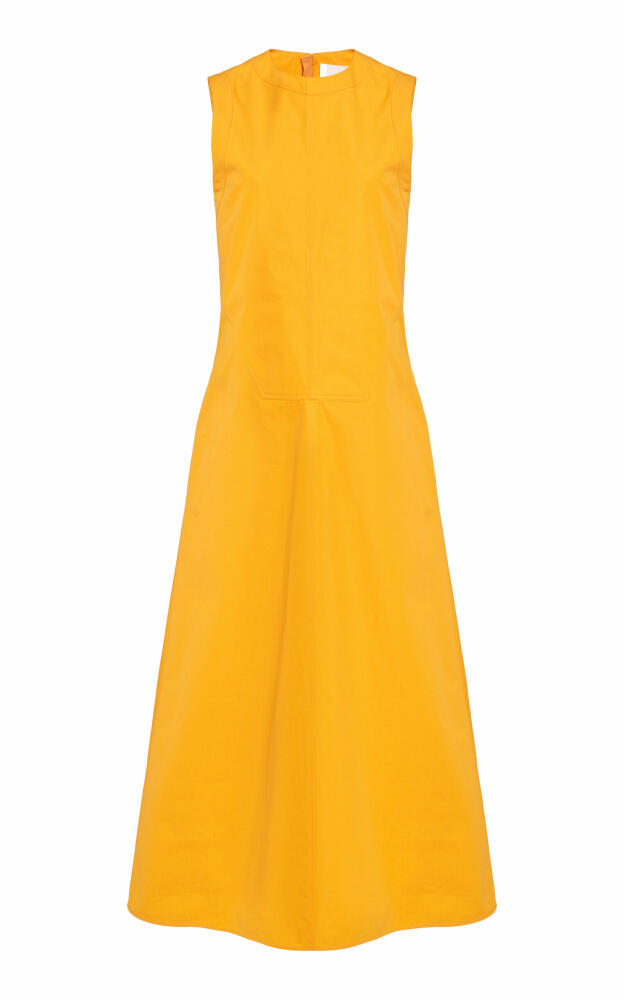 Jil Sander - Sleeveless Cotton Midi Dress - Orange Cover