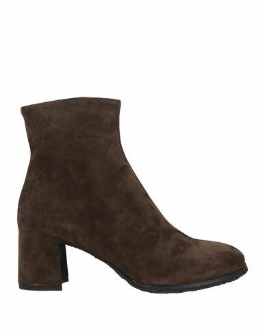 Del Carlo Woman Ankle boots Dark brown Soft Leather Cover