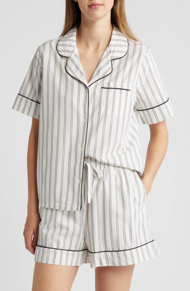 Nordstrom Classic Short Cotton Pajamas in Grey Steel Jenn Stripe Cover