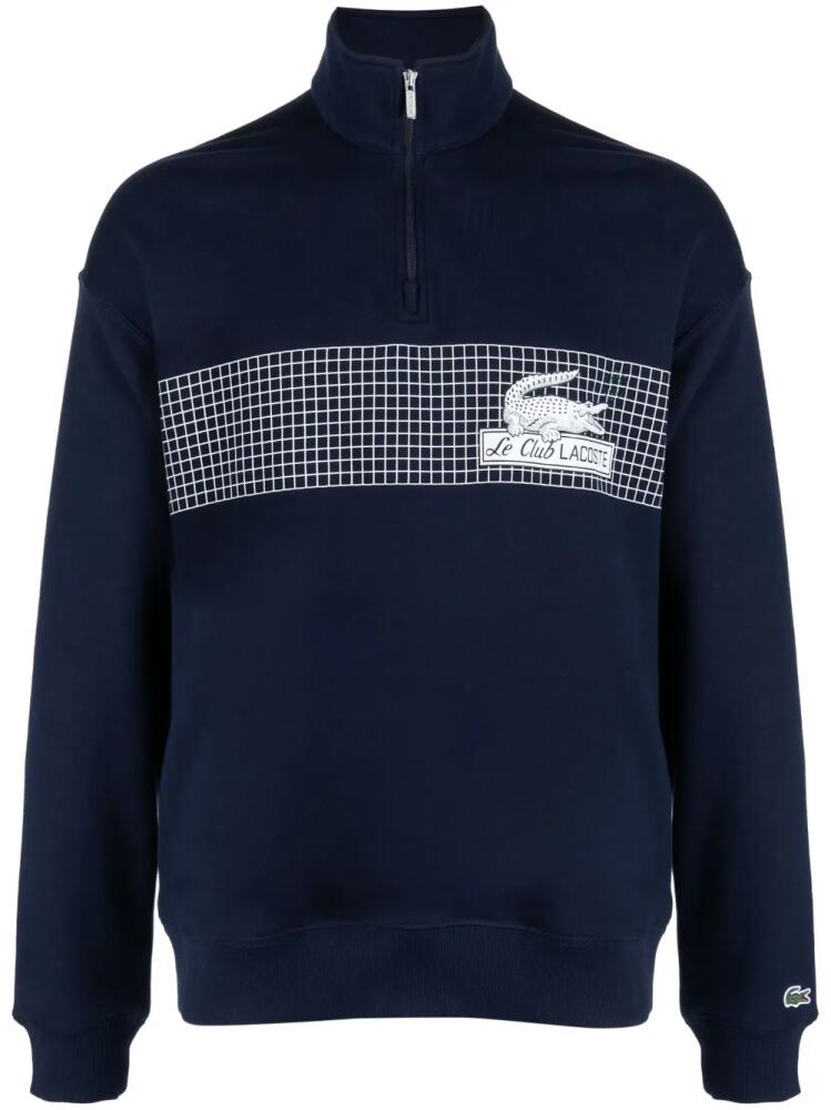 Lacoste logo-print cotton sweatshirt - Blue Cover