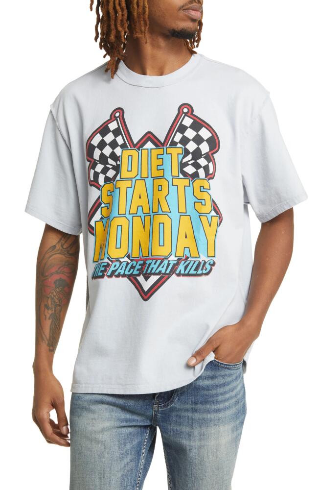 DIET STARTS MONDAY Pace Cotton Graphic T-Shirt in Grey Cover