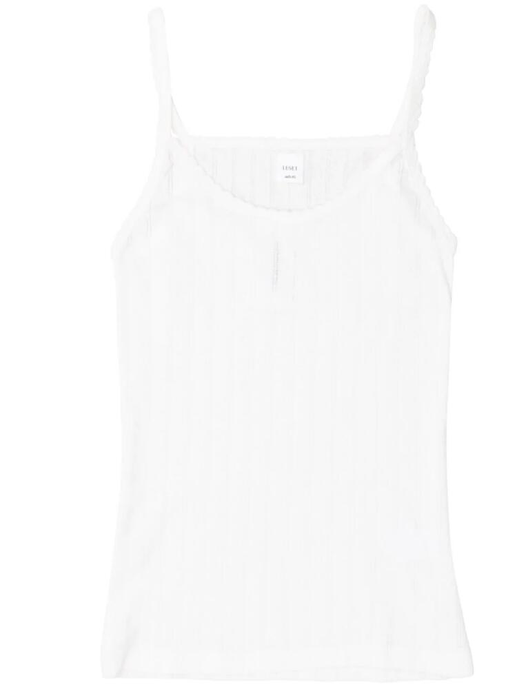 LESET pointelle-knit tank top - White Cover