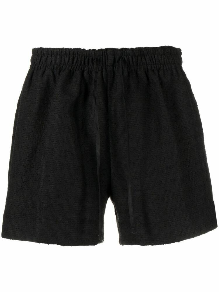 4SDESIGNS check-jacquard elasticated shorts - Black Cover