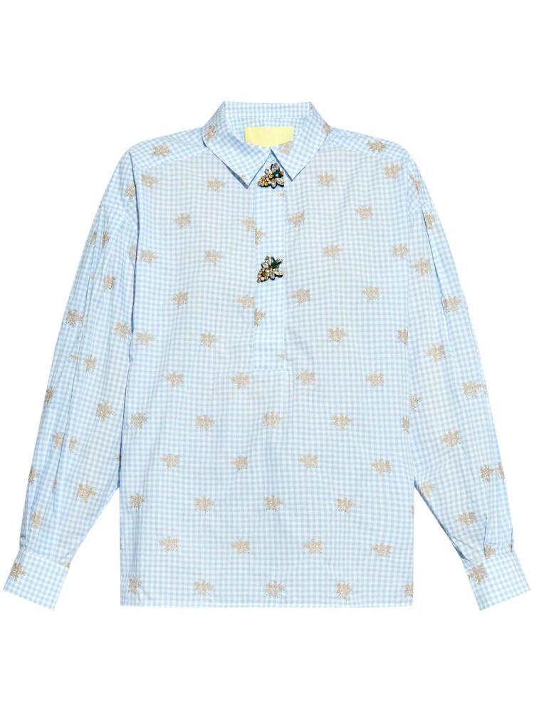 MUNTHE Ovimo checked organic-cotton shirt - Blue Cover