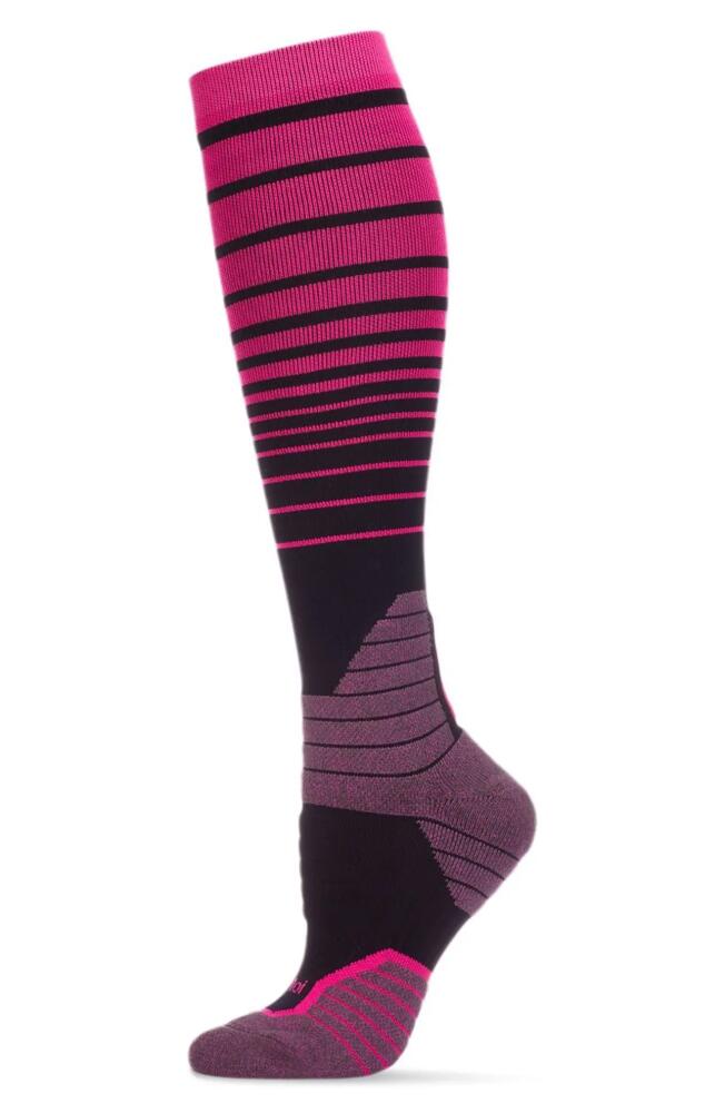 MeMoi Gradient Stripe Performance Compression Socks in Electric Pink Cover