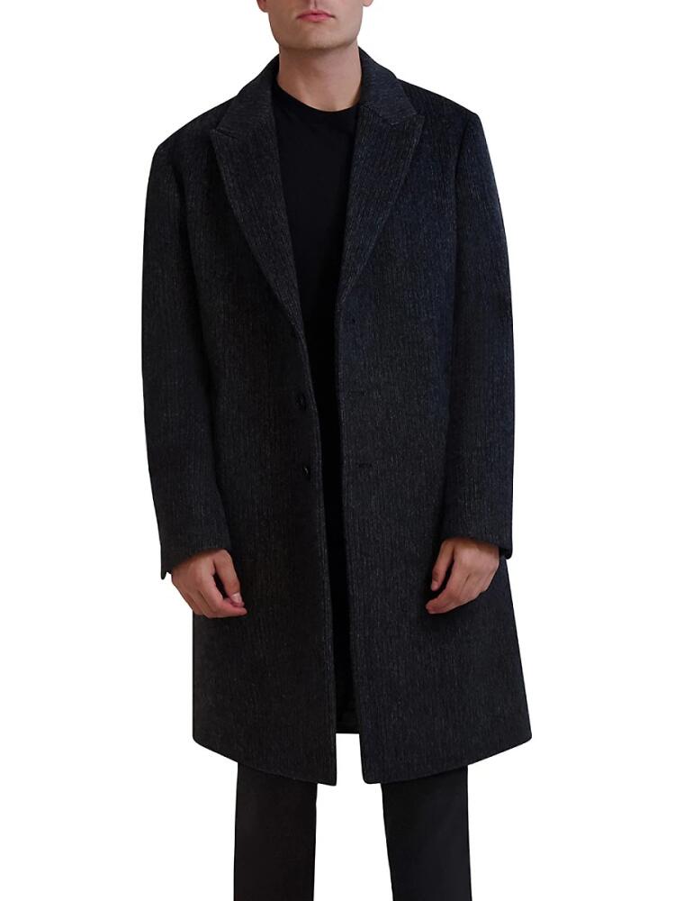 Karl Lagerfeld Paris Men's Wool Blend Coat - Charcoal Cover