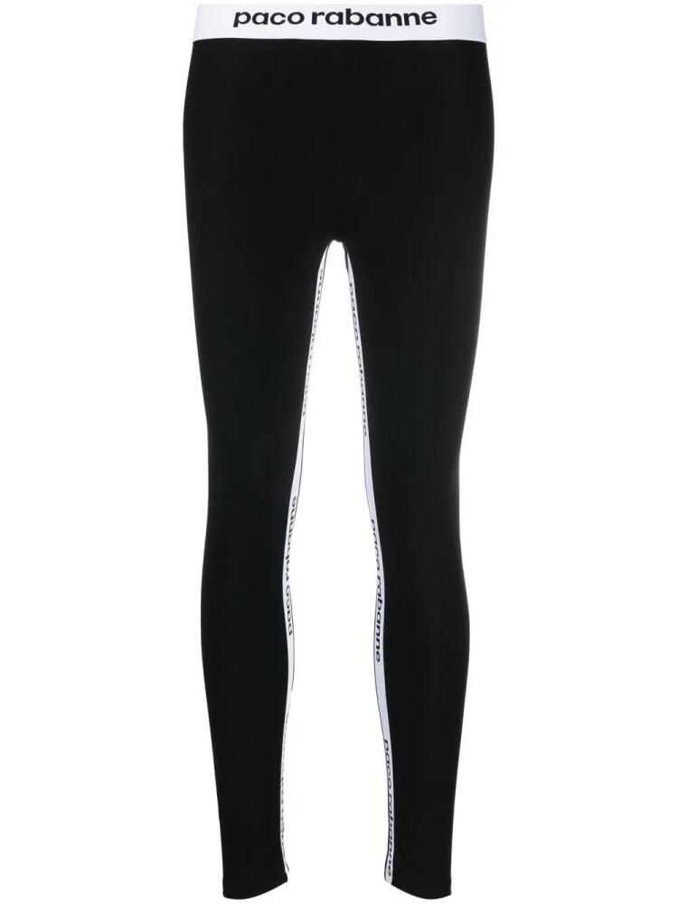 Rabanne logo tape leggings - Black Cover