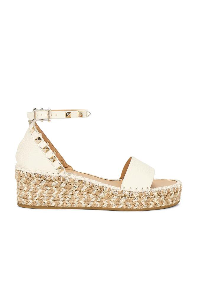 Valentino Garavani Rockstud Espadrille Sandal in Ivory Cover