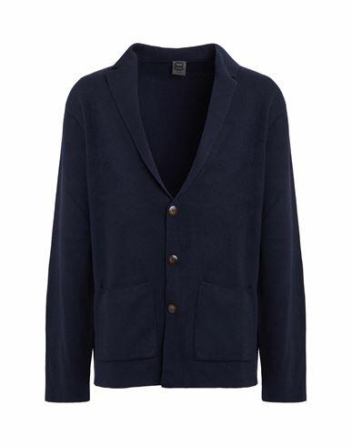 8 By Yoox Wool Blend Plain Knit Regular Fit Blazer Man Blazer Navy blue Viscose, Recycled wool, Recycled polyamide, Recycled cashmere Cover