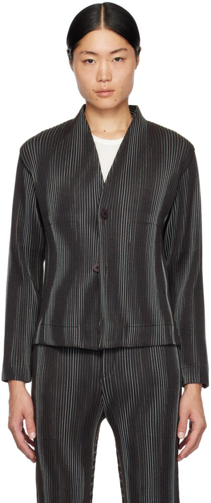 HOMME PLISSÉ ISSEY MIYAKE Brown Pleats Blazer Cover