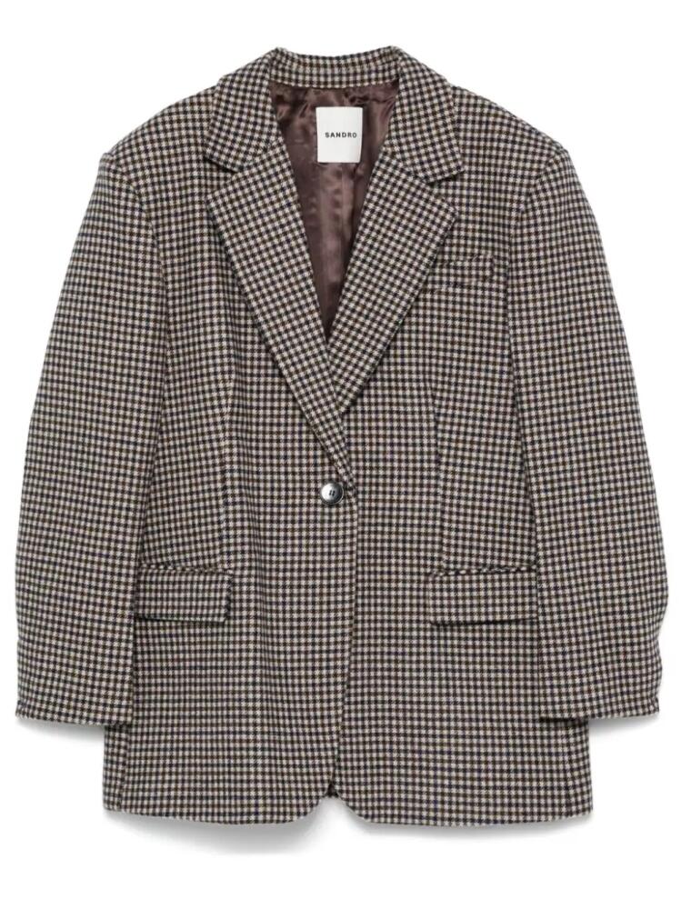 SANDRO dogtooth blazer - Brown Cover